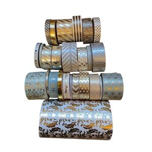 26pc Washi Tape Mega Lot Gold & Silver Foil - Duck, Wide & Thin